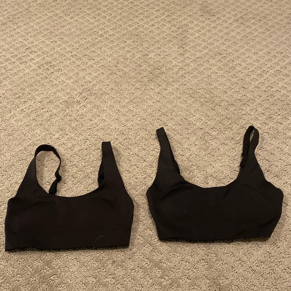 black lululemon sports bras, size 2 and 4
